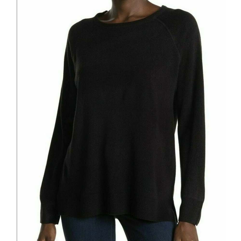 Sweet Romeo Black Ribbed Pullover Lightweight Sweater Size Medium